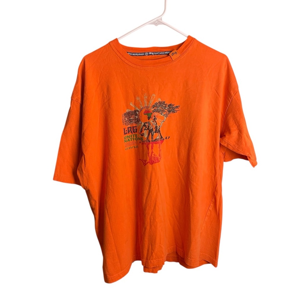 Men LRG T Shirt Skateboarding 2XL Orange Graphic Tee